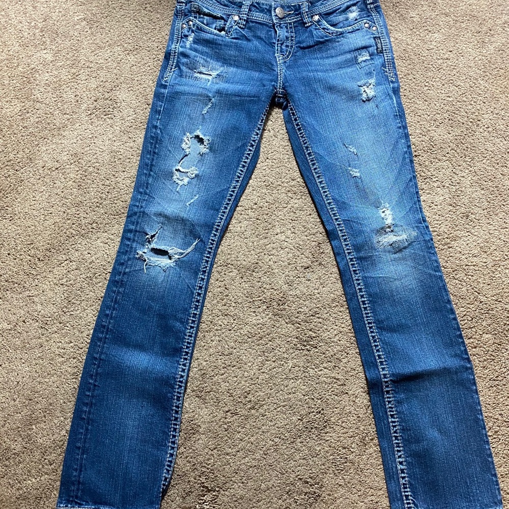 Silver Aiko Baby Boot Jeans